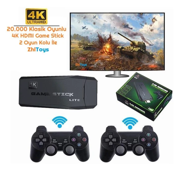 Zhltoys Tv Atari 4K HDMI Game Stıck 20000 Oyunlu Nostalji Atari 2 Kollu Game Stick ürün görseli 1
