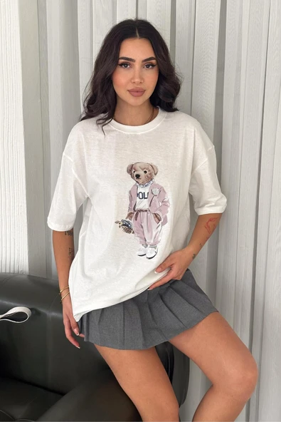 ZISHAN Teddy Bear Tshirt Oversize Kalıp 555 ürün görseli 1