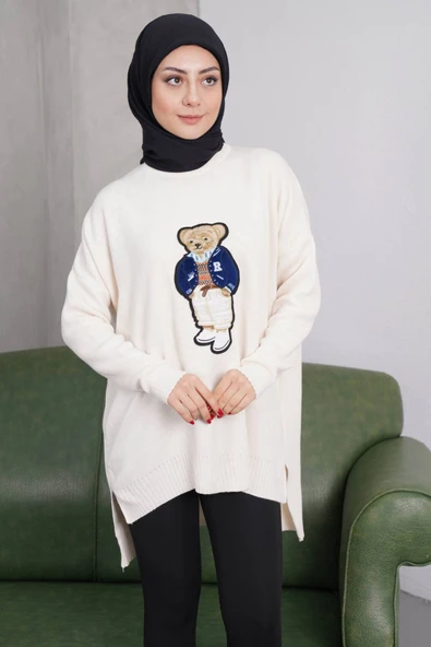 ZISHAN Teddy Bear Tesettür Triko Kazak V5 ürün görseli 1