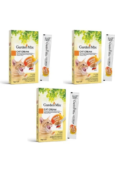 Ördekli Maltlı Krema Kedi Ödülü  15 gr x 5 adet  X 3 Paket ürün görseli 1