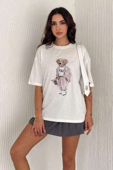 ZISHAN Teddy Bear Tshirt Oversize Kalıp 555 - Resim 4
