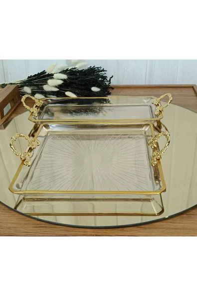Elta Collection PAŞABAHÇE 2 Lİ KULPLU  MADLEN SUNUM  SERVİS TABAĞI ürün görseli 1