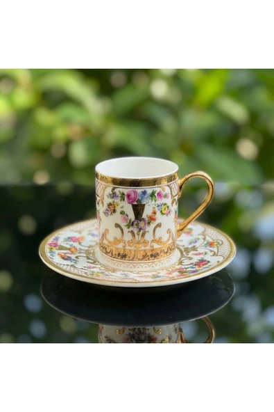 Elta Collection Victoria 24K Altın İşlemeli 6 Kişilik Porselen Fincan Seti Takımı ürün görseli 1