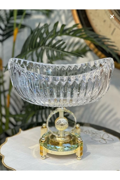Elta Collection Ultra Lüks Premium Kristal Gold Gondol Kase | Dekoratif Masa ve Salon Aksesuarı ürün görseli 1