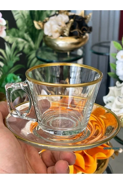 Elta Collection PAŞABAHÇE Vela Fincan Takımı 12 Parça 6 Kişilik YALDIZLI Hediyelik Çeyizlik ürün görseli 1