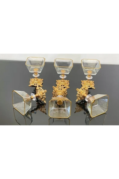 Elta Collection 2 Li Metal Döküm Ayak Detaylı Magnolia-kase-dondurmalık-şekerlik ürün görseli 1