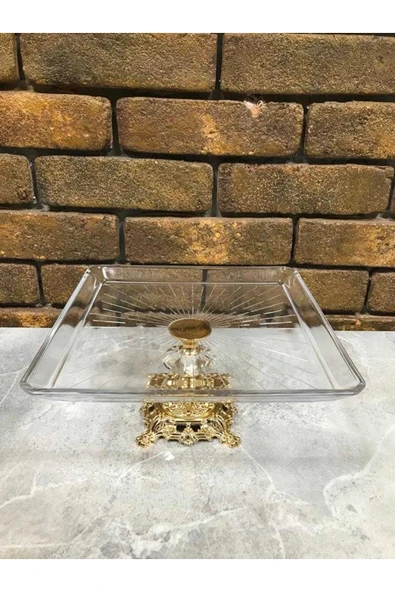 Elta Collection Avangarde Gold Döküm Ayak Kare Sunumluk 25 X 25 Cm ürün görseli 1