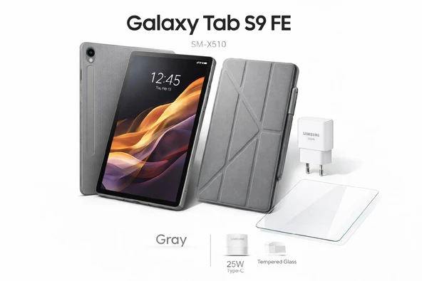 Samsung Galaxy Tab S9 FE SM-X510 128 GB 6 GB RAM 10.9” Tablet Gray (Kutulu Teşhir) ürün görseli 1