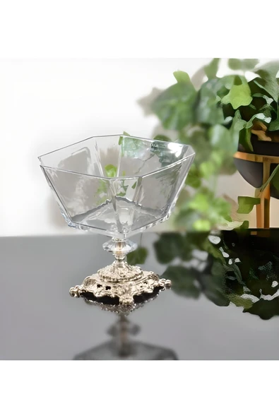 Elta Collection Metal Ayaklı Cam Salata Kasesi Sunum Kasesi ürün görseli 1