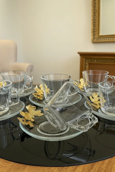 Elta Collection PAŞABAHÇE Gümüş Vela Fincan Takımı 12 Parça 6 Kişilik KELEBEKLİ Hediyelik Çeyizlik ürün görseli 1