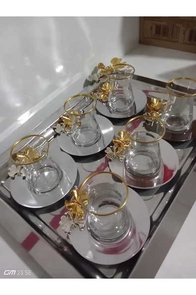 Elta Collection 6 Kişilik Çay Seti Kelebek Detaylı ürün görseli 1