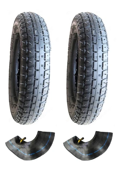 DIAMOND 3.00-8 Tube Type 6PR (6 Kat) Engelli Araç Dış Lastiği X 2 Adet + Eğri Sibop İç Lastik Seti ürün görseli 1