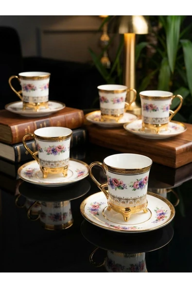 Elta Collection Victoria 24K Altın İşlemeli 6 Kişilik Porselen Fincan Seti Takımı ürün görseli 1