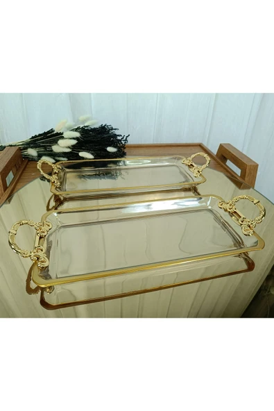Elta Collection 2 Lİ KULPLU  MADLEN SUNUM  SERVİS TABAĞI ürün görseli 1