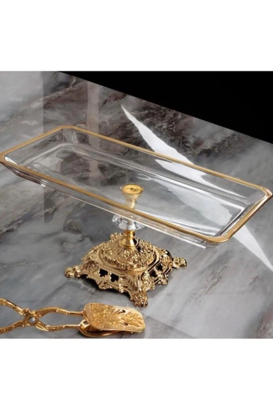 Elta Collection Metal Ayaklı Gold Detaylı Sunumluk Baton ürün görseli 1