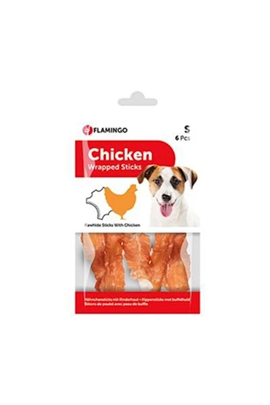 Flamingo R'hide Wrapped Sticks Tavuklu Burgu Çubuk Köpek Ödülü 70 gr 6 Adet ürün görseli 1