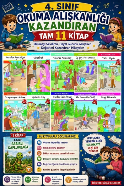 4. Sınıf Okuma Alışkanlığı Kazandıran Okumayı Sevdiren Tam 11 Kitap -2 ürün görseli 1