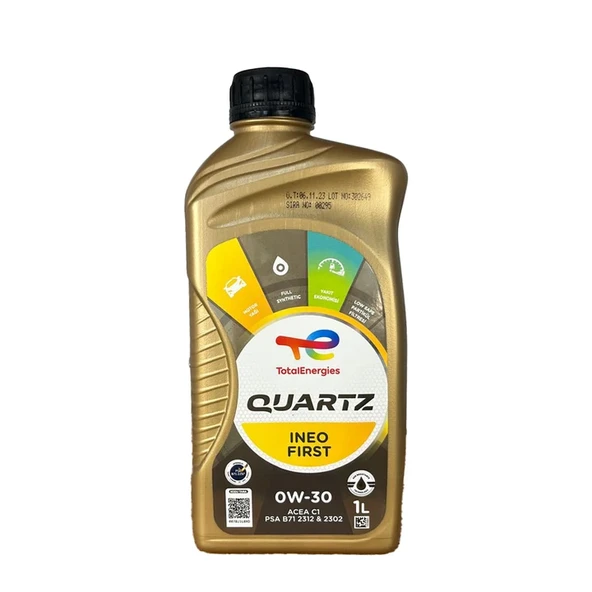 Total Quartz Ineo First 0W30 1 Lt Partiküllü Motor Yağı ürün görseli 1