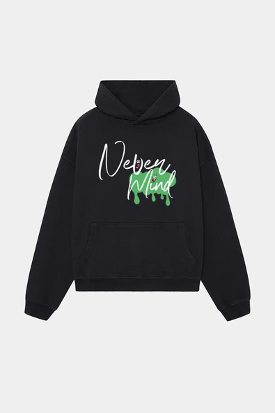 Emoji Siyah Hoodie - Oversize Streetwear Pamuklu Sweatshirt ürün görseli 1