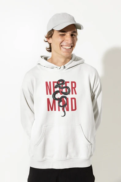 Oversize Unisex Hoodie – Baskılı Yılan Desenli Kapüşonlu Sweatshirt ürün görseli 1