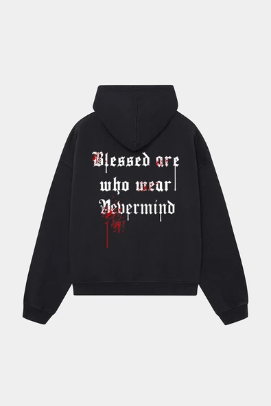 Unisex Oversize Hoodie - Blessed Are Who Wear Tasarım Sweatshirt ürün görseli 1