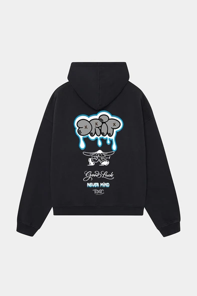 Oversize Pamuklu Hoodie - Drip Streetwear Tasarım Sweatshirt ürün görseli 1