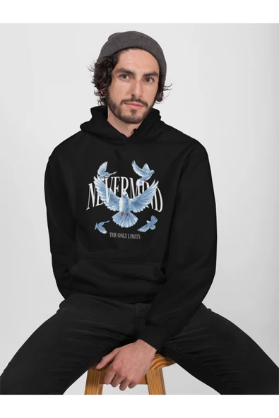 Bird Tasarımlı Kapüşonlu Sweatshirt – Unisex Oversize Hoodie ürün görseli 1