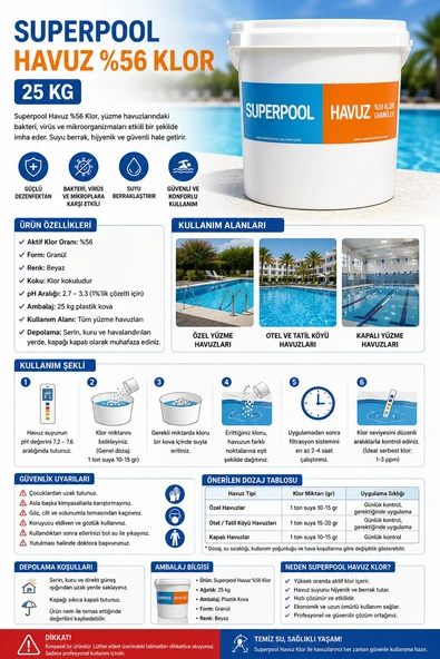 Superpool Havuz %56 Klor 25 kg ürün görseli 1