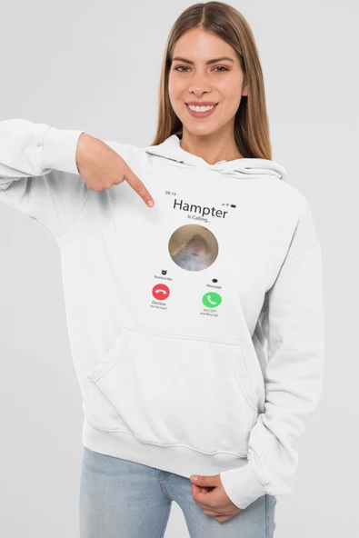 Unisex Hampter is Calling Sweatshirt Siyah ürün görseli 1