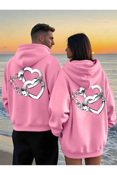 Sevgili Çift Kombin Kapüşonlu Sweatshirt – Forever&Together Baskılı Çift Hoodie Unisex 2'li Set ürün görseli 1