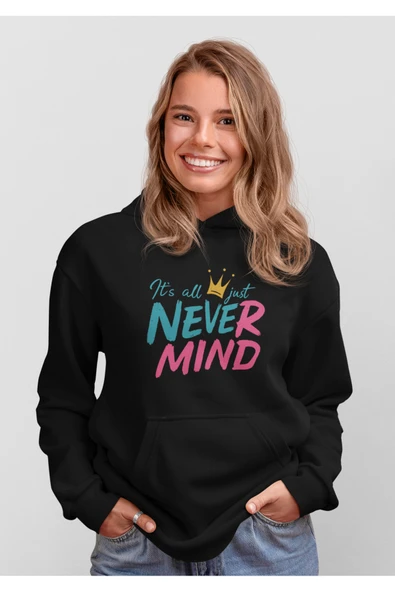 Oversize Kapüşonlu Hoodie - Unisex Just Baskılı Sweatshirt Streetwear Tarz ürün görseli 1