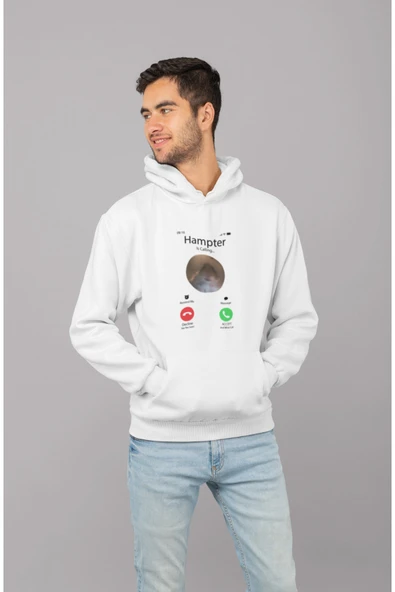 Unisex Hampter is Calling Sweatshirt Siyah - Resim 2