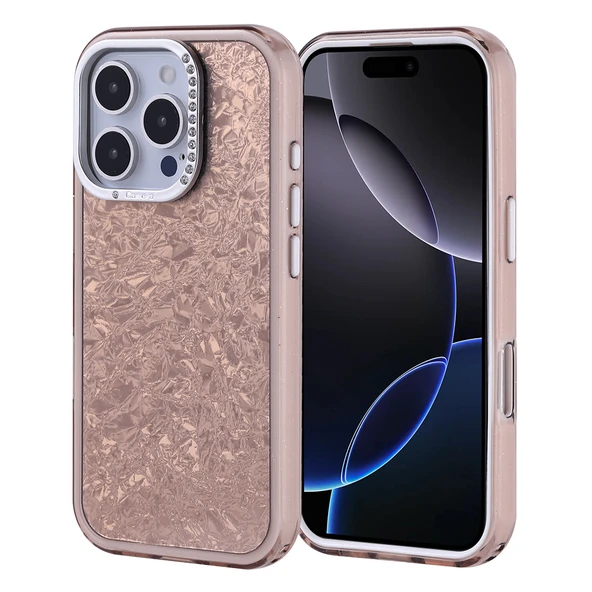 iPhone 16 Pro Kılıf Taşlı Işıltılı Tasarım Kamera Çıkıntılı Kapi Kapak ürün görseli 1
