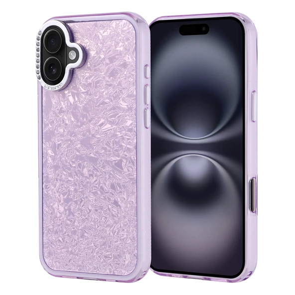 iPhone 16 Plus Kılıf Taşlı Işıltılı Tasarım Kamera Çıkıntılı Kapi Kapak ürün görseli 1