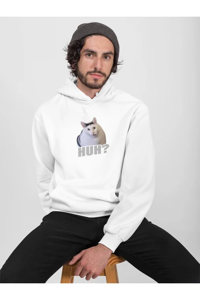 Unisex Huh? Cat Sweatshirt ürün görseli 1