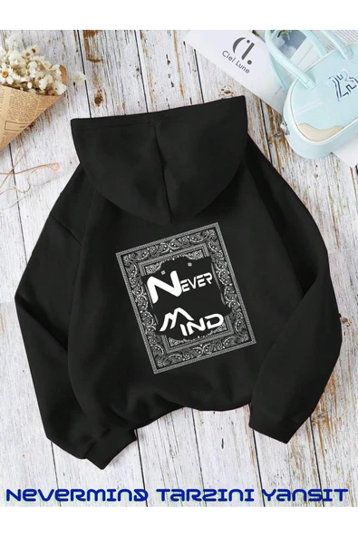 Unisex Carpet Regional Baskılı Oversize Baskılı Kapşonlu Sweatshirt 3 Iplik ürün görseli 1