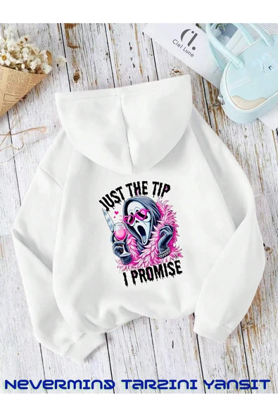 Unisex Just The Ön Arka Baskılı Oversize  Kapşonlu Sweatshirt 3 Iplik ürün görseli 1