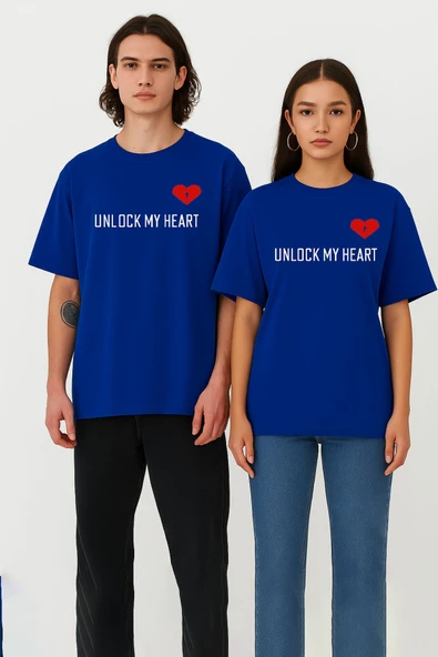 Unisex Kadın Erkek The Key To Çift Sevgili T-shirt 2'li Set Takım ürün görseli 1
