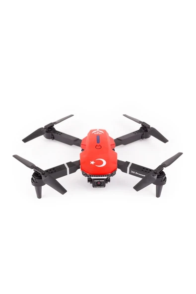 Yıldız İha İlk Dronum Katlanır Çift Kameralı Tek Tuş Iniş Kalkış Başlangıç Dronu (Kırmızı,3 Bataryalı) ürün görseli 1