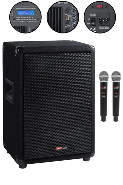 Lastvoice LPS-10MA Mikrofonlu Portatif Ahşap Kabin Hoparlör 10 İnç 600W ürün görseli 1