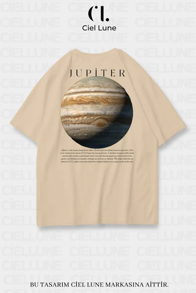 Nevermind Unisex Kadın Erkek Jupiter Baskılı Özel Tasarım Oversize T-shirt ürün görseli 1