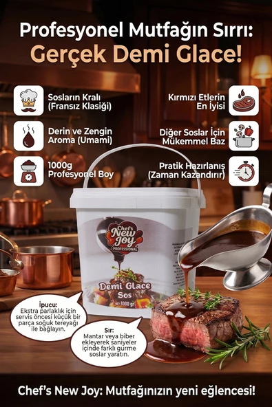 Demi Glace Sauce 1000 gr Sos Tozu - Resim 2