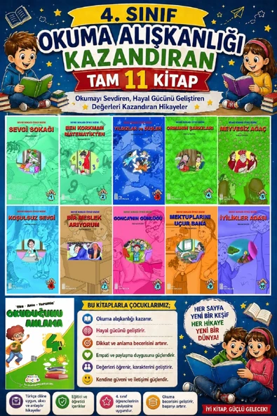 4. Sınıf Okuma Alışkanlığı Kazandıran Okumayı Sevdiren Tam 11 Kitap -6 ürün görseli 1