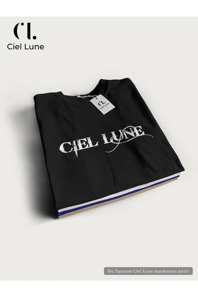 Nevermind Erkek Blocking Graphic Ciel Lune - Oversize T-Shirt - Resim 7