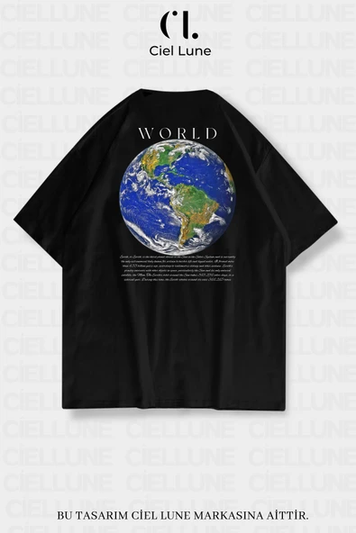Nevermind Unisex Kadın Erkek World Baskılı Özel Tasarım Oversize T-shirt ürün görseli 1