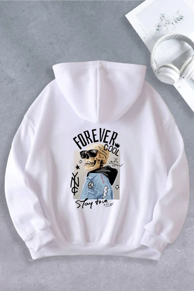 Nevermind Unisex Kadın Erkek Forever Cool Oversize Sweatshirt 2 İPLİK ürün görseli 1