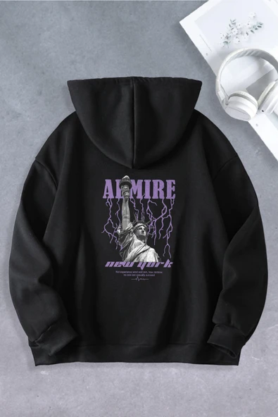Nevermind Unisex Kadın Erkek NewYork Şimşek Modeli Oversize Sweatshirt ürün görseli 1