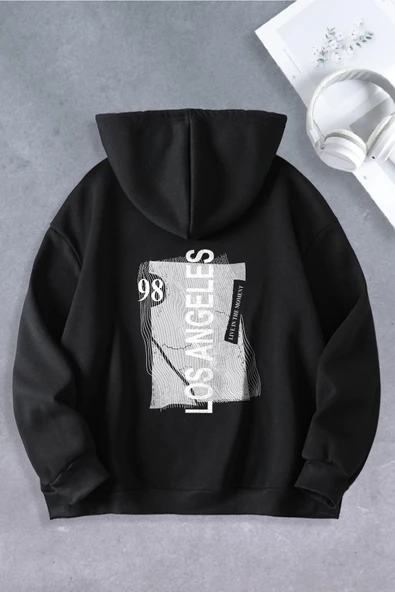 Unisex Kadın Erkek Los Angeles 1998 Baskılı Oversize Sweatshirt 2 İPLİK ürün görseli 1