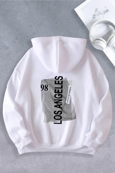 Unisex Kadın Erkek Los Angeles 1998 Baskılı Oversize Sweatshirt ürün görseli 1