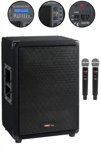 Lastvoice LPS-12MA Mikrofonlu Portatif Ahşap Kabin Hoparlör 12 İnç 800W ürün görseli 1